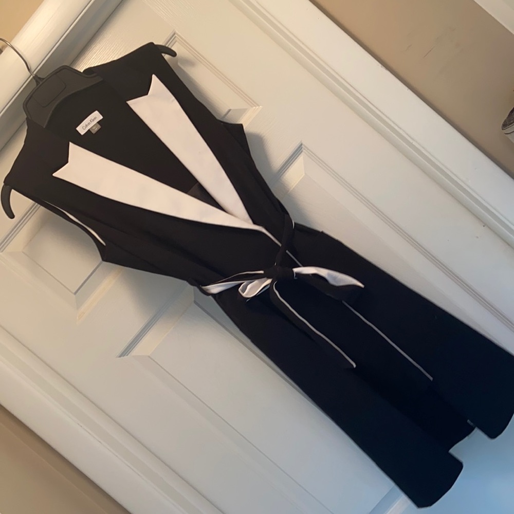 Tuxedo wrap dress